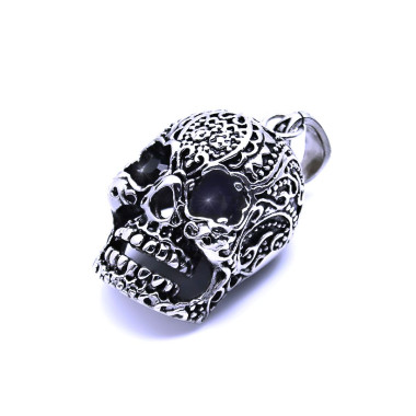 Ocelový přívěšek - Lebka / Morte Skull / Black Eyes Stone (40366)